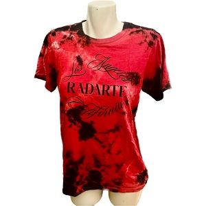 Rodarte Radarte Red and Black Tie Dye T-Shirt Tee Sz M